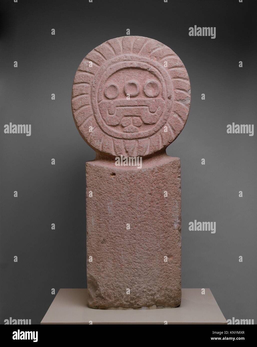 Stela. Date: 3rd-7th century; Geography: Mexico, Mesoamerica; Culture: Teotihuacan; Medium: Stone; Dimensions: H. 41 3/4 x W. 14 3/4 x D. 8 in. (106 Stock Photo