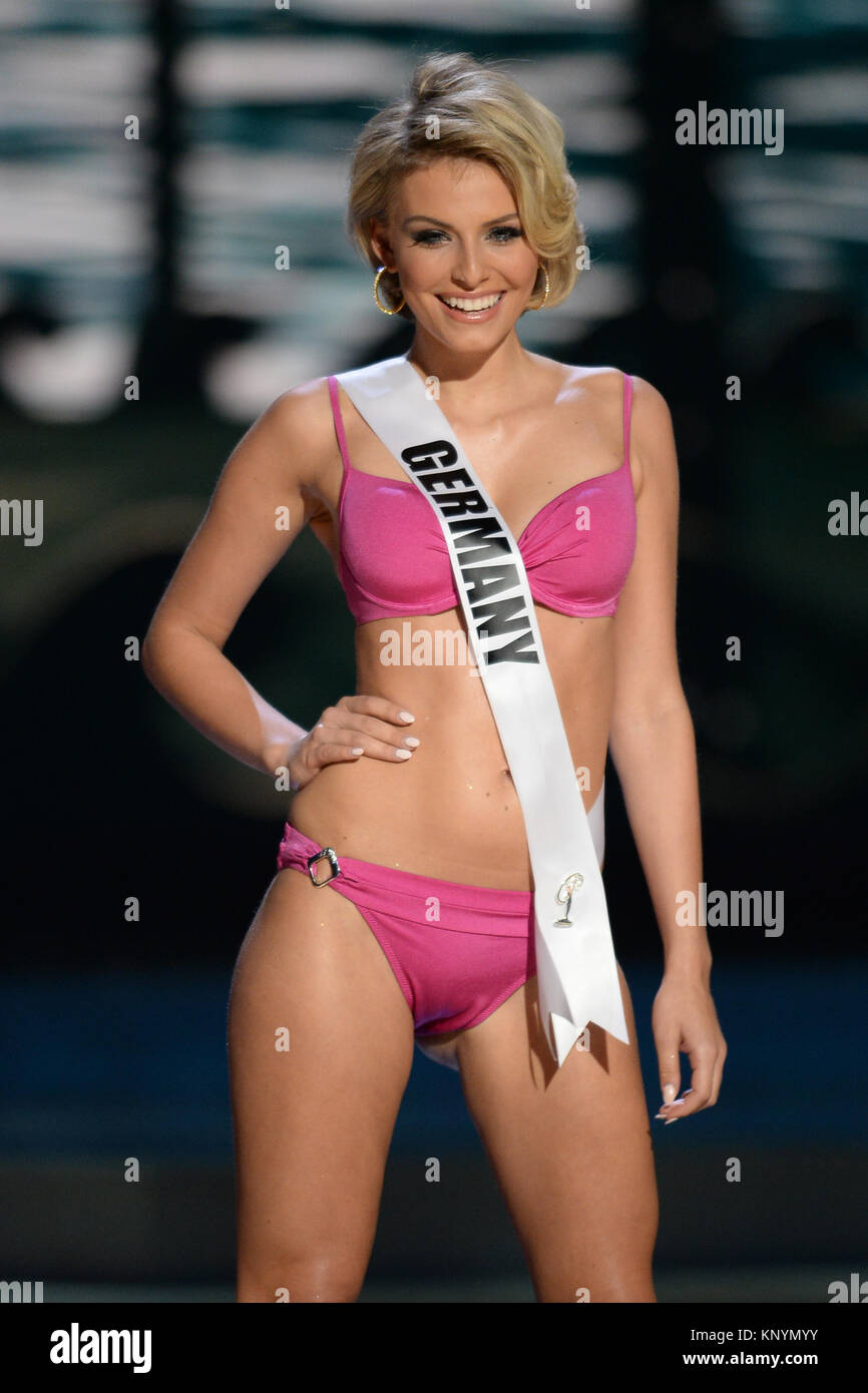 MIAMI, FL - JANUARY 21:  Miss Germany Josefin Donat 2014 competes in the The 63rd Annual Miss Universe Preliminary Competition and National Costume Show, held at U.S. Century Bank Arena, Florida International University on January 21, 2015 in Miami, Florida  People:  Miss Germany Josefin Donat Stock Photo