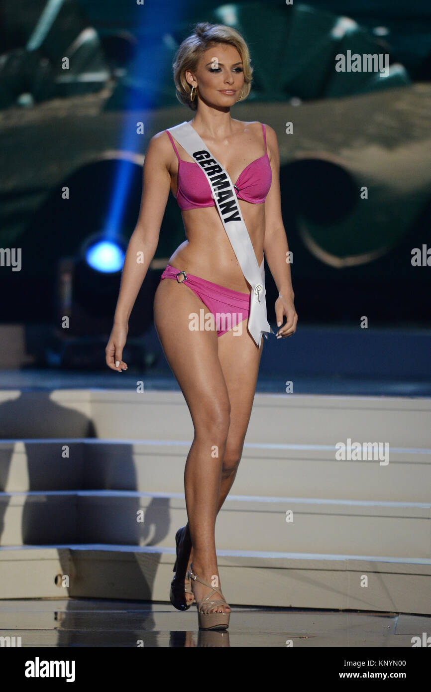 MIAMI, FL - JANUARY 21:  Miss Germany Josefin Donat 2014 competes in the The 63rd Annual Miss Universe Preliminary Competition and National Costume Show, held at U.S. Century Bank Arena, Florida International University on January 21, 2015 in Miami, Florida  People:  Miss Germany Josefin Donat Stock Photo