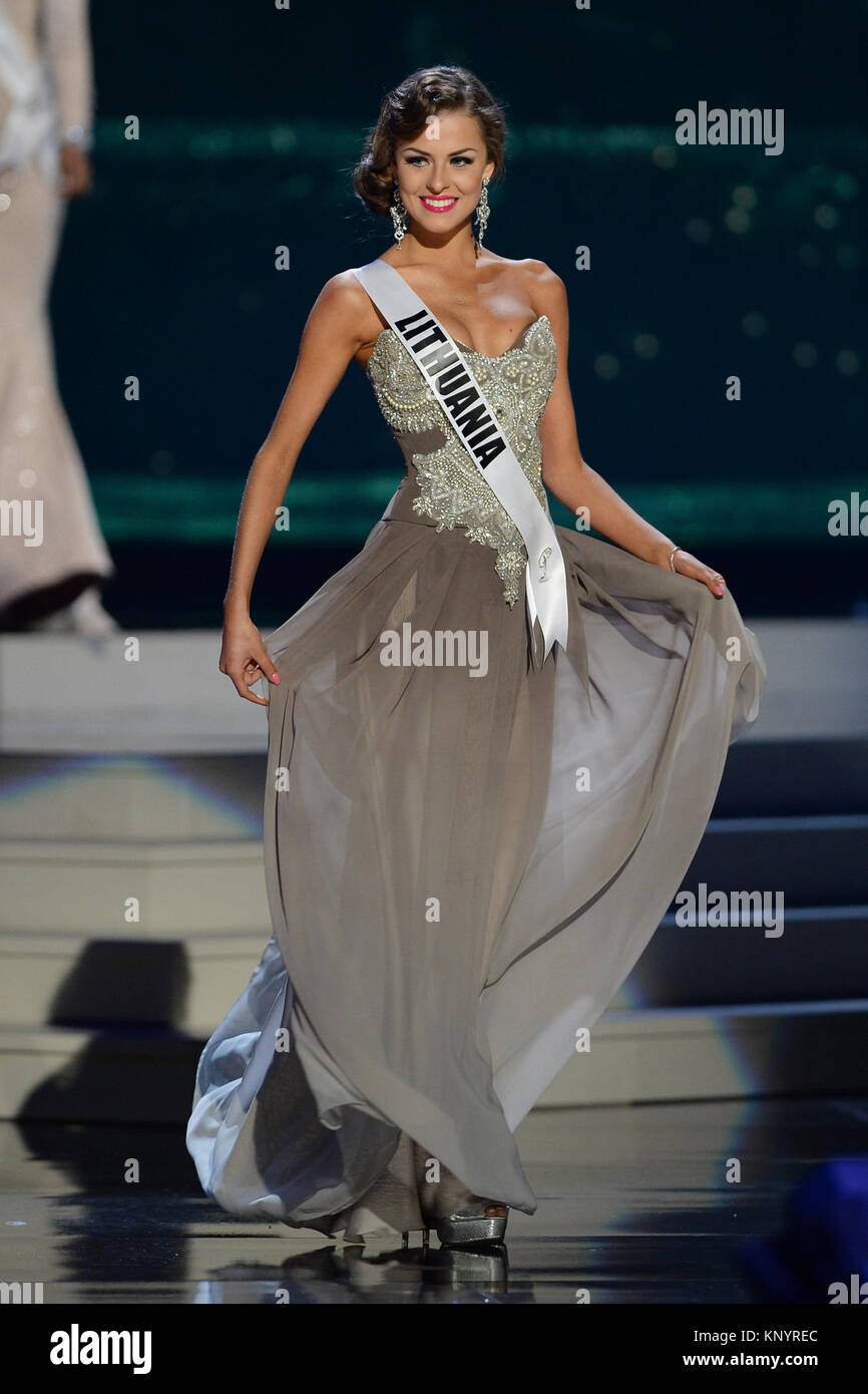 MIAMI, FL JANUARY 21 Miss Lithuania Patricija Belousova competes in
