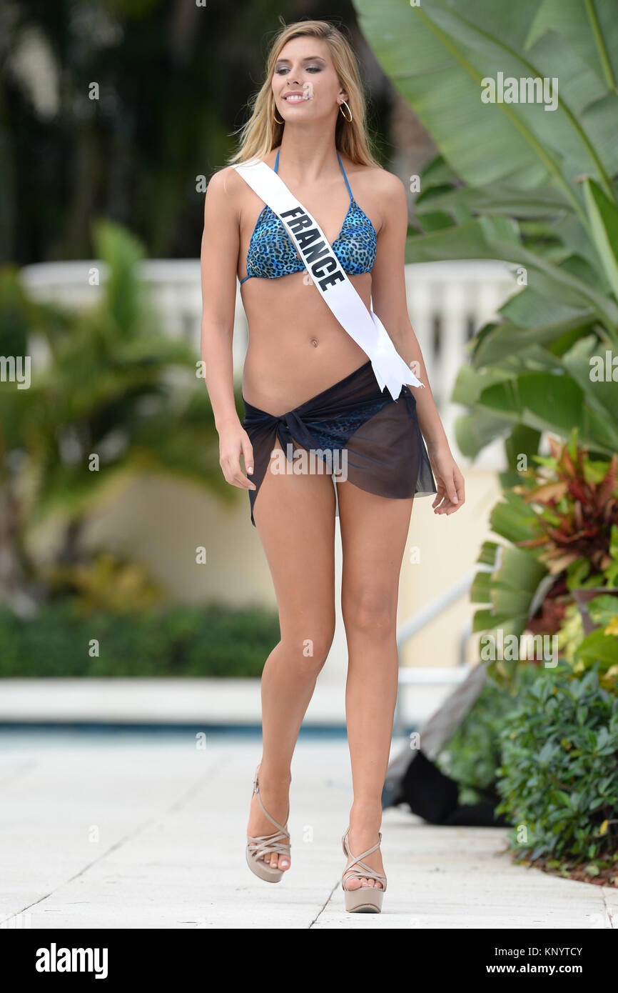 DORAL, FL - JANUARY 14: Camille Cerf participates in Miss Universe Yamamay  Swimsuit Runway Show at Trump National Doral on January 14, 2015 in Doral,  Florida. People: Camille Cerf Stock Photo - Alamy