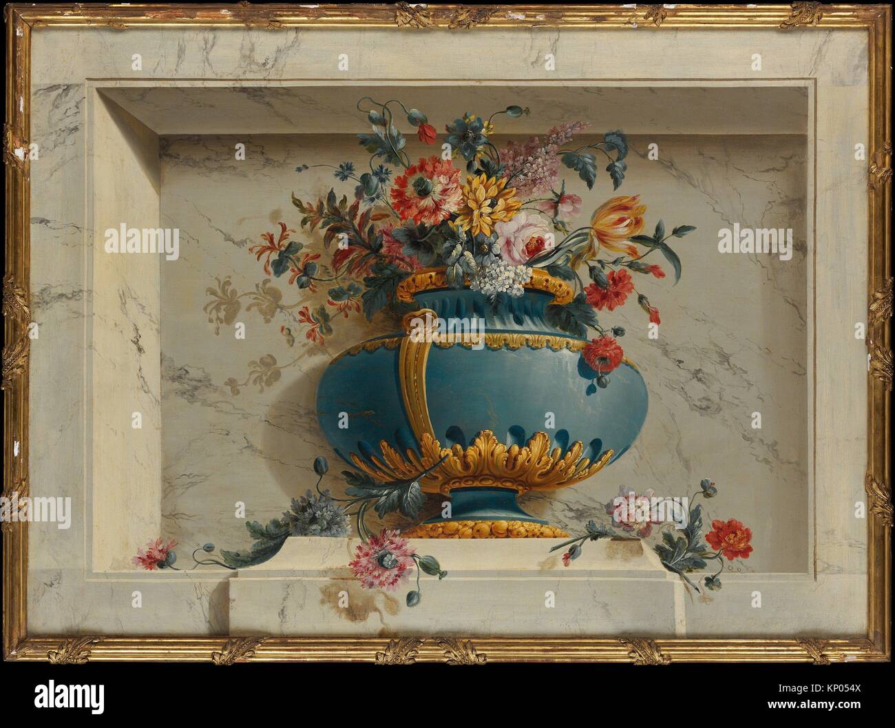 Vase of Flowers in a Niche. Artist Attributed to Michel Bruno Bellengé