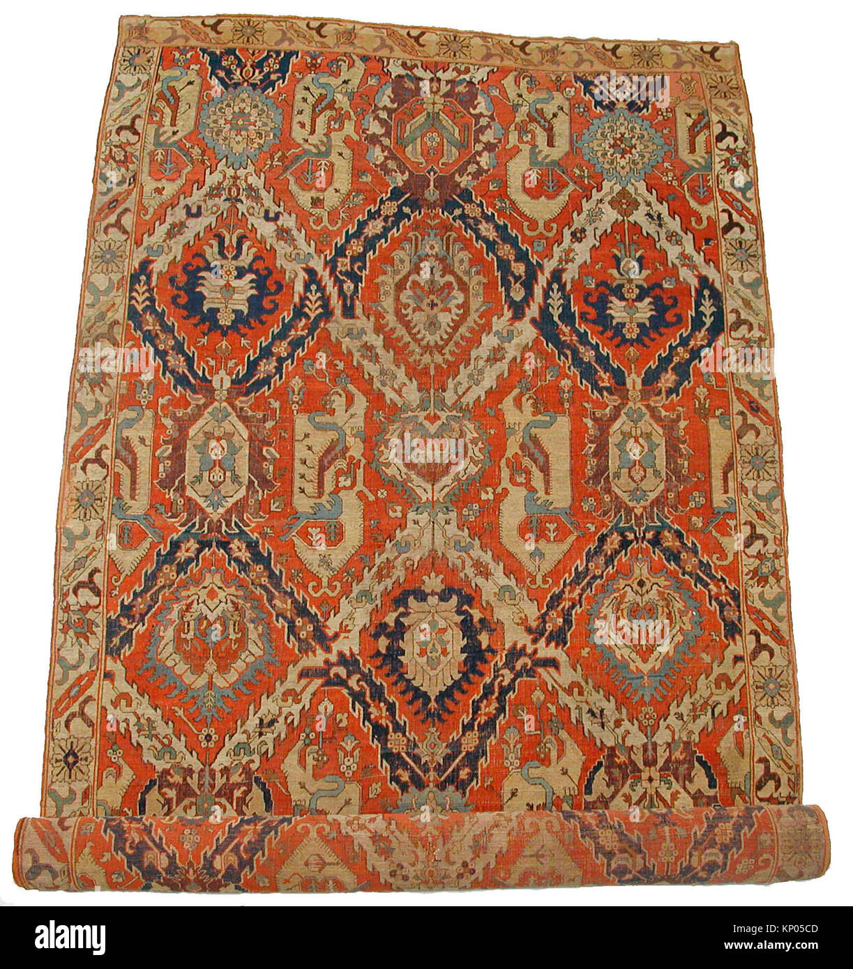 Dragon Carpet. Object Name: Carpet; Date: 17th century; Geography: Attributed to Caucasus; Medium: Wool (weft and pile); cotton (warp); Dimensions: Stock Photo