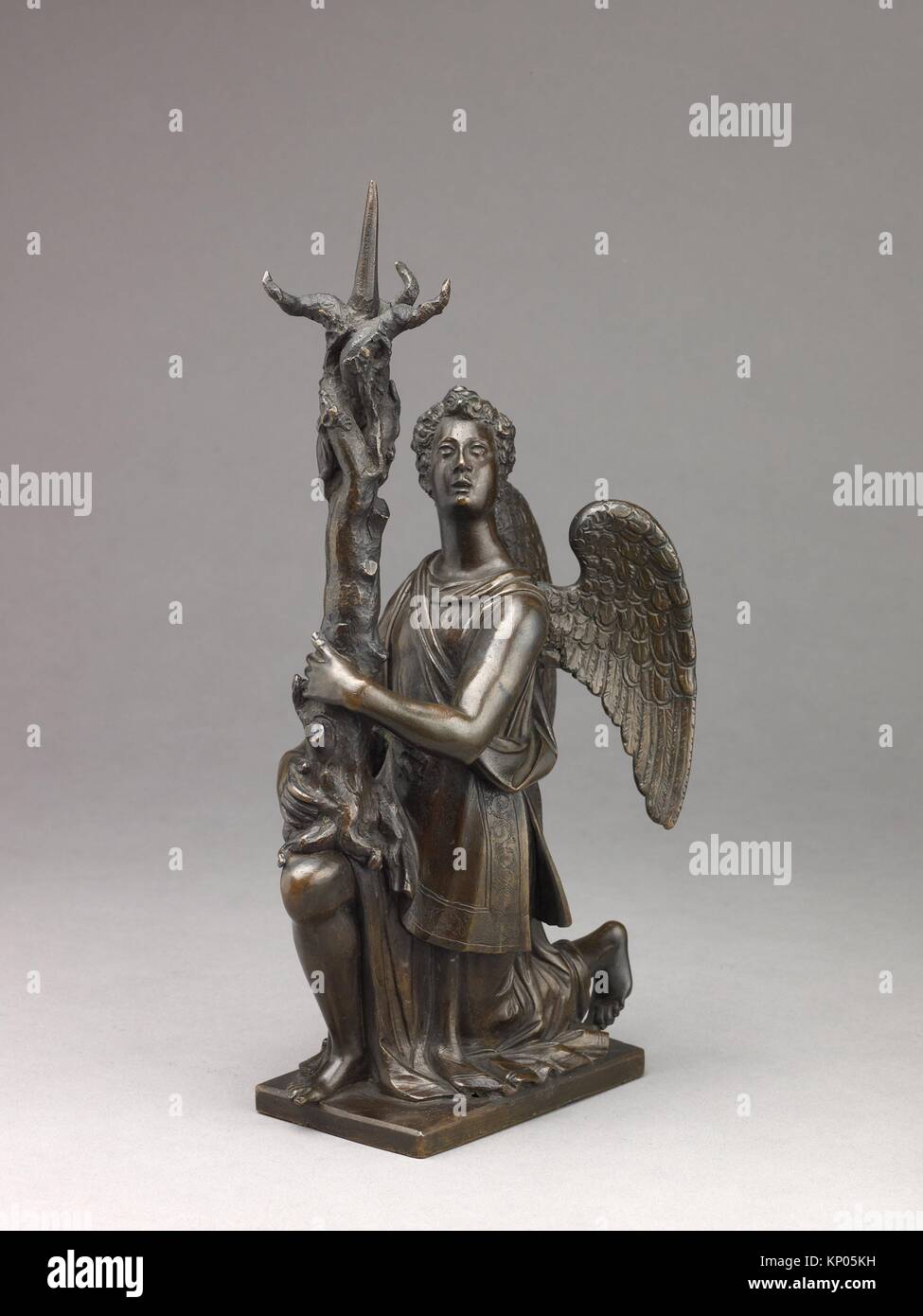 Candlestick in the Form of a Kneeling Angel. Artist: Close collaborator of Giambologna (Netherlandish, Douai 1529-1608 Florence) , possibly Hans Stock Photo