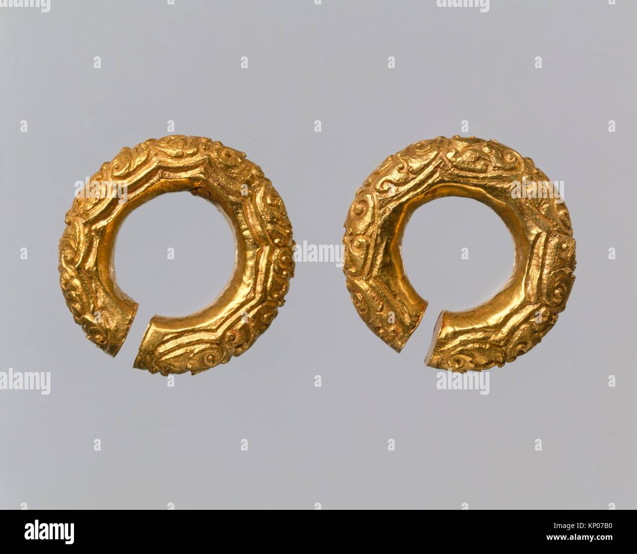 Pair of Round Earrings, Foliate. Date: 8th-12th century; Culture ...