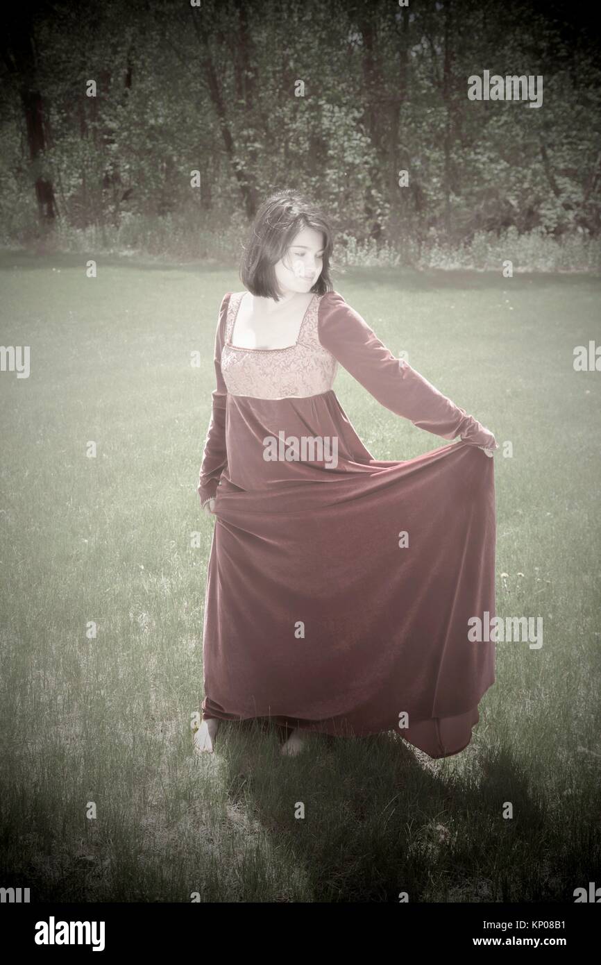 Victorian woman long dress hi-res stock photography and images - Alamy