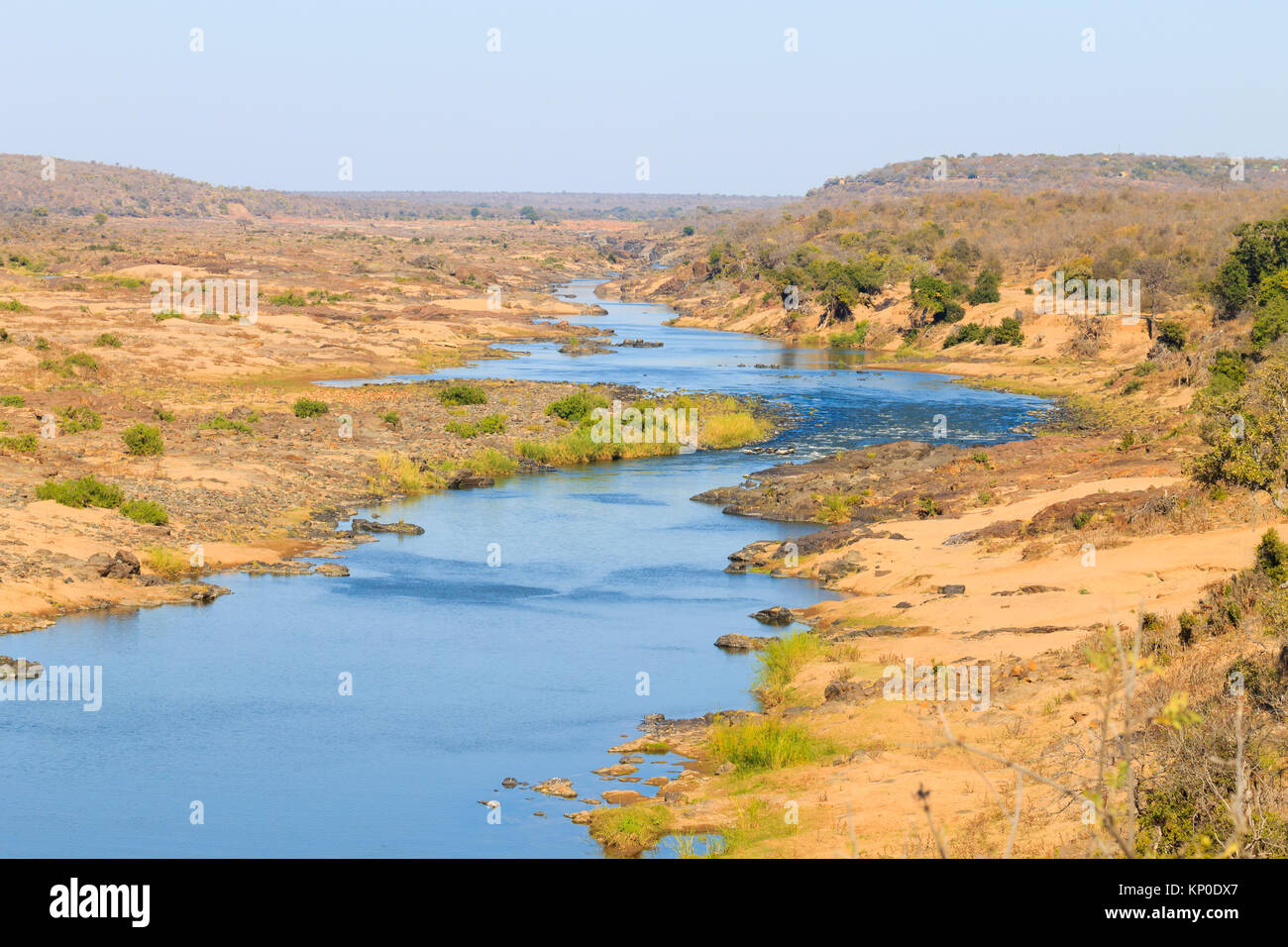 Olifants River panorama from Satara camp viewpoint, Kruger National Park, South Africa. African landscape. wild nature view. Stock Photo