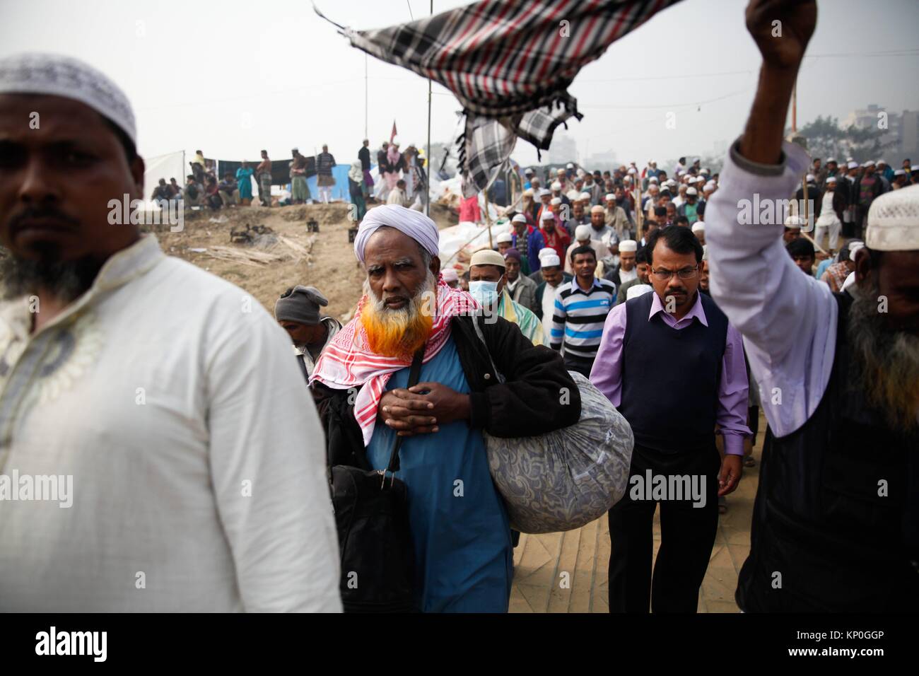 Muslim devotees attended Biswa Ijtema, at Tongi, on the outskirts of the Bangladesh capital Dhaka. Bishwa Ijtema means 'world congregation' and is Stock Photo