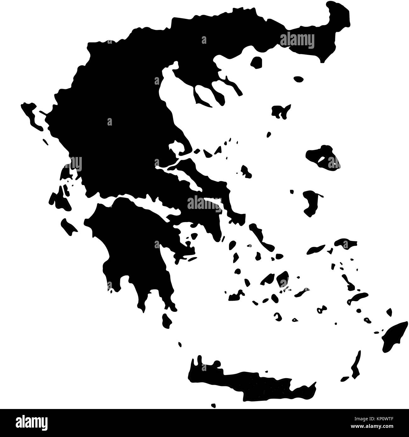 Greece country Map illustration black. Stock Photo