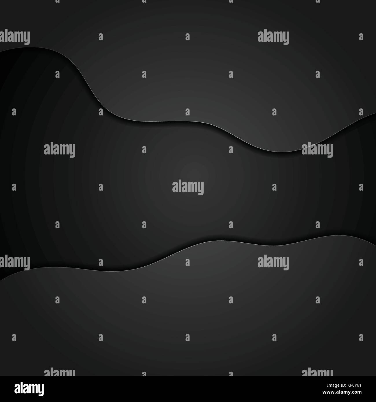 Black concept wavy abstract background. Vector dark graphic design ...