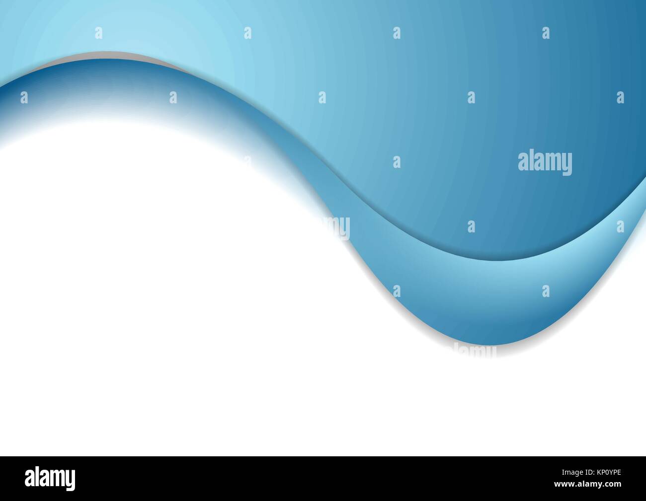 Abstract smooth blurred blue waves background. Vector graphic art wavy design Stock Vector