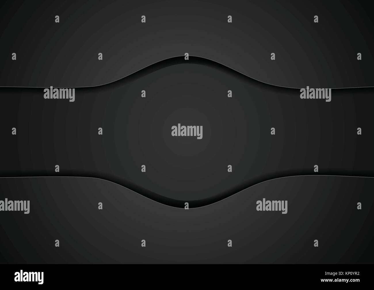 Black concept wavy abstract background. Vector dark graphic design ...