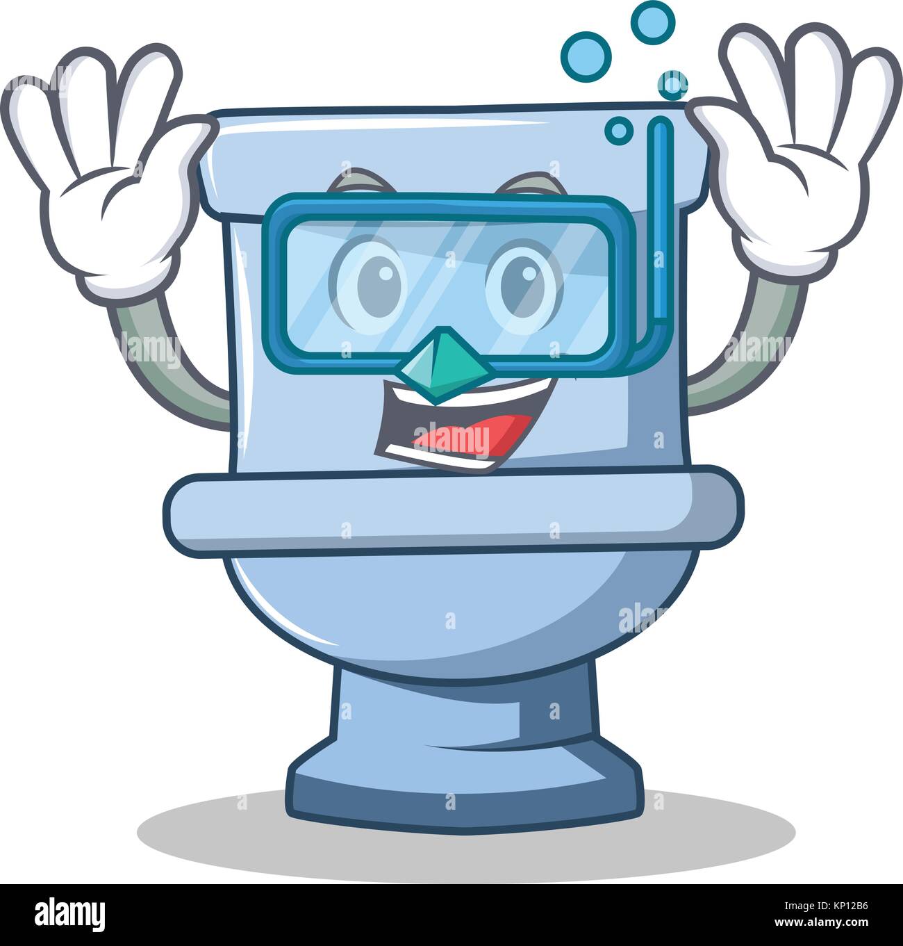 Diving toilet character cartoon style Stock Vector Image & Art - Alamy