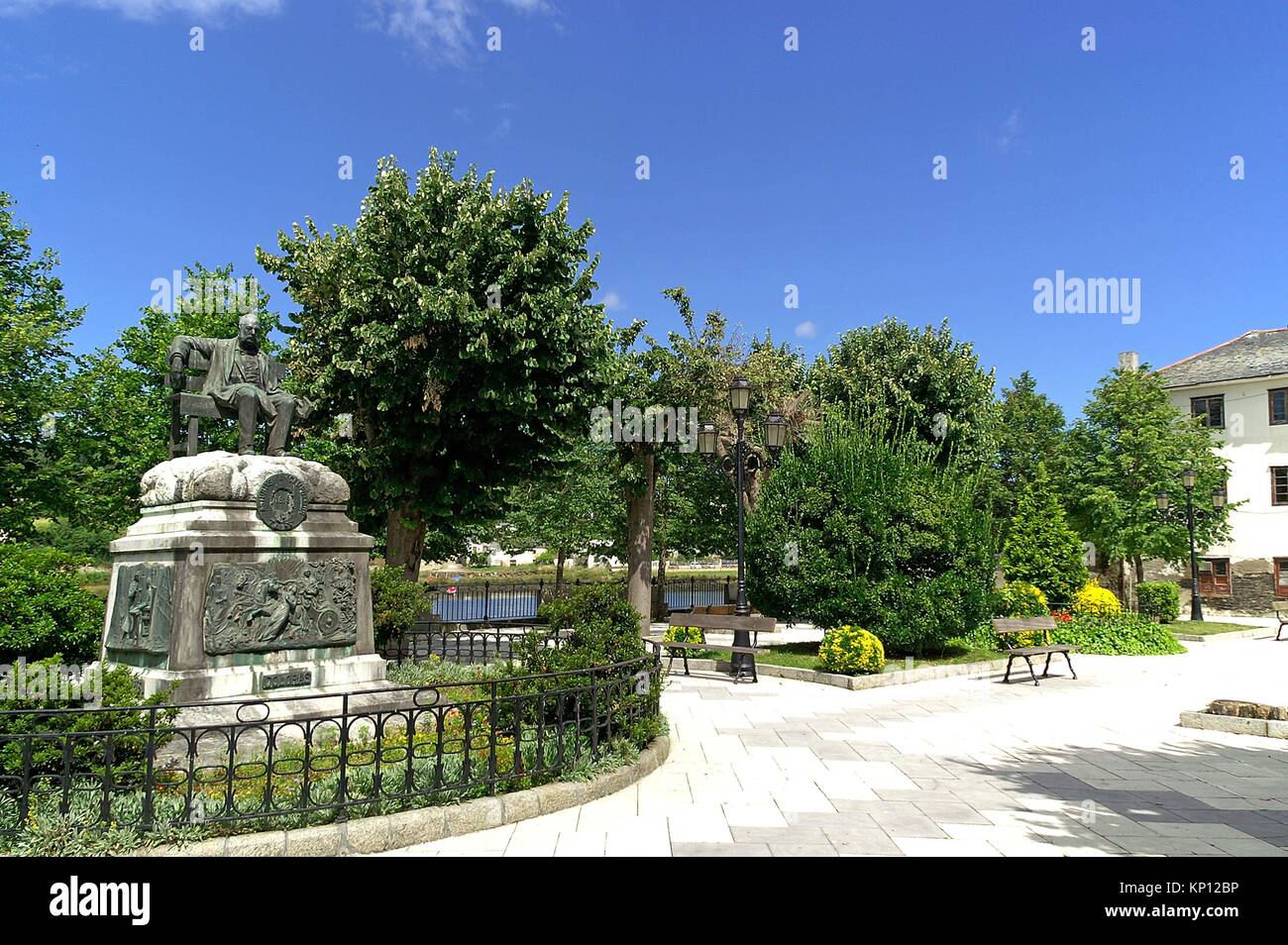 Navia (Asturias) Spain. Monument to the poet Ramón de Campoamor in his