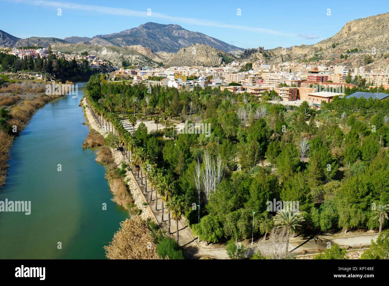 Panoramica of the river Segura and the town of Blanca, Murcia, Spain,  Europe Stock Photo - Alamy