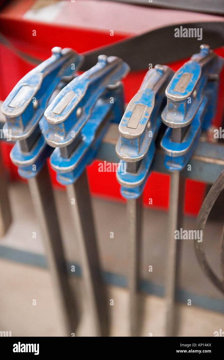Detail of mechanical jacks in a hardware Stock Photo Alamy