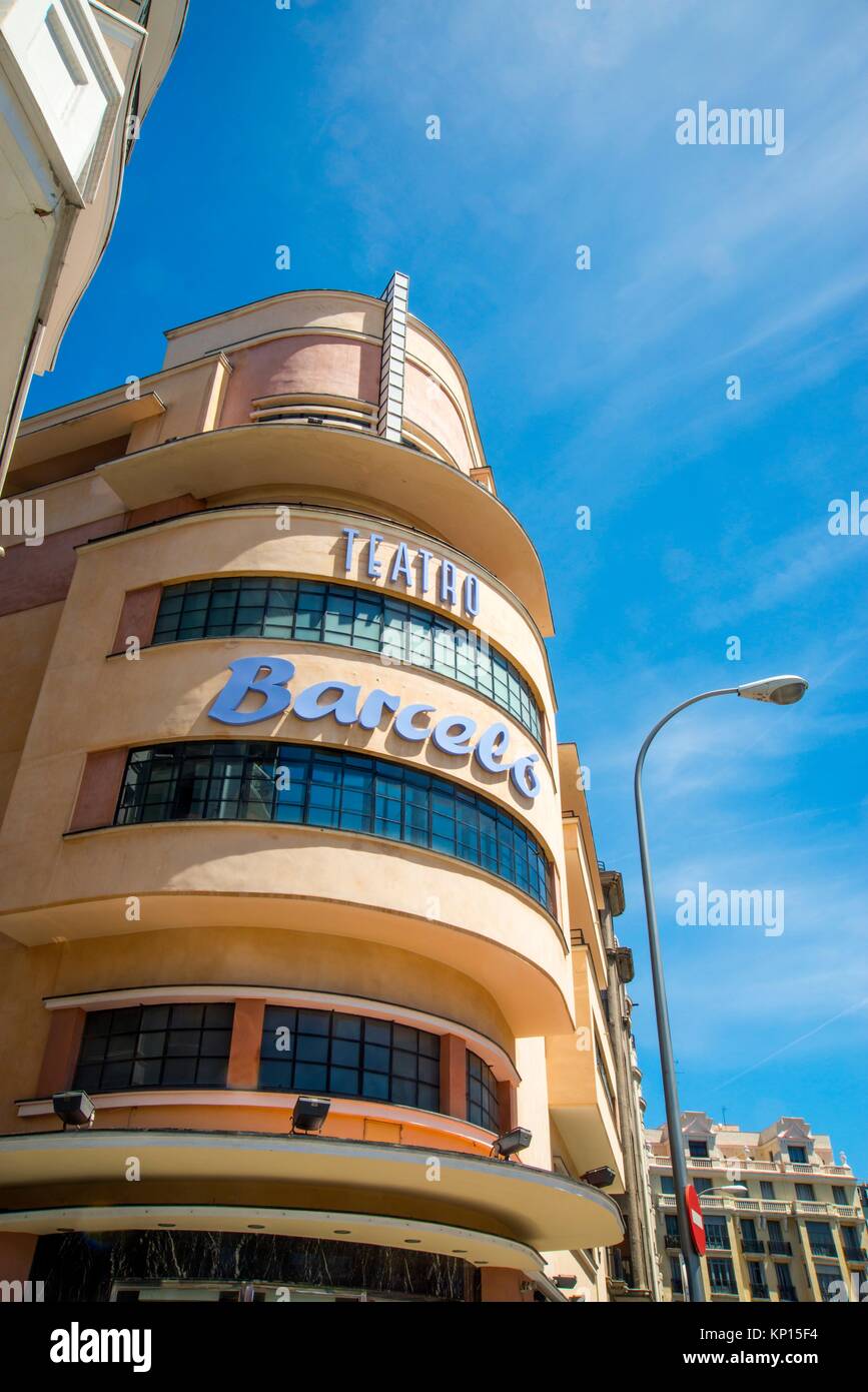 Facade of Teatro Barcelo building. Madrid, Spain Stock Photo - Alamy
