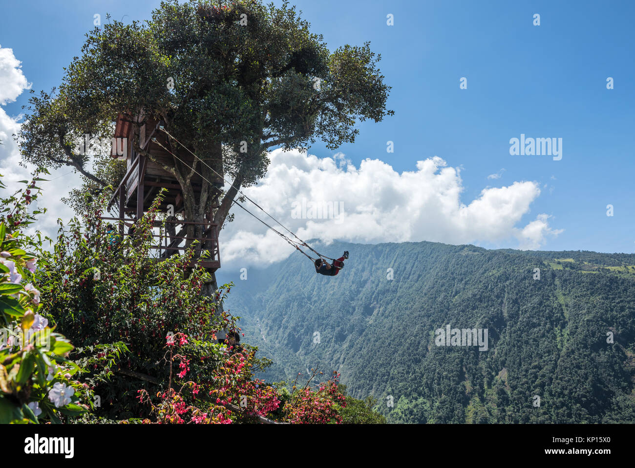 Banos, Ecuador December 12, 2017 The Swing At The End Of The World