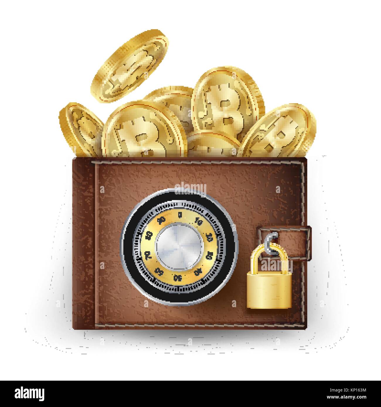 Bitcoin Wallet Vector. Abstract Technology Bitcoin. Cryptography Finance  Coin Icons. Locked With Combination Lock. Modern Finance Secure Concept.  Isolated Illustration Stock Vector Image & Art - Alamy