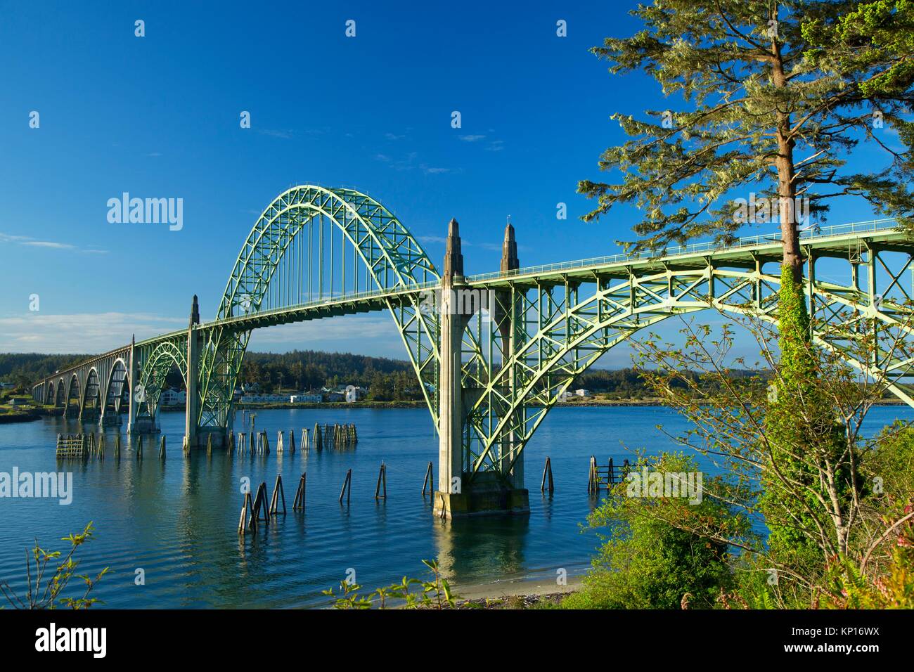 Yaquina Bay Bridge, Newport, Oregon. Stock Photo
