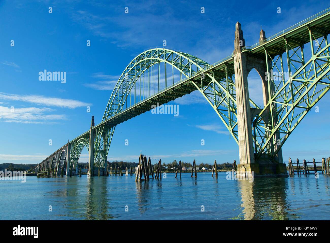 Yaquina Bay Bridge, Newport, Oregon. Stock Photo