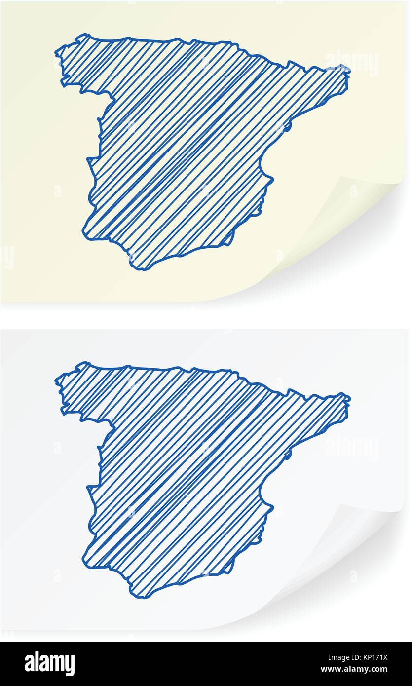 Spain scribble map on a white background Stock Vector Image & Art - Alamy
