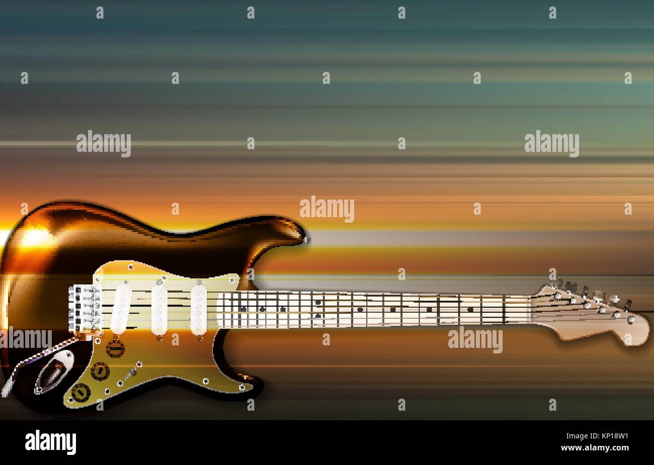 Abstract blur music background with electric guitar on gray Stock