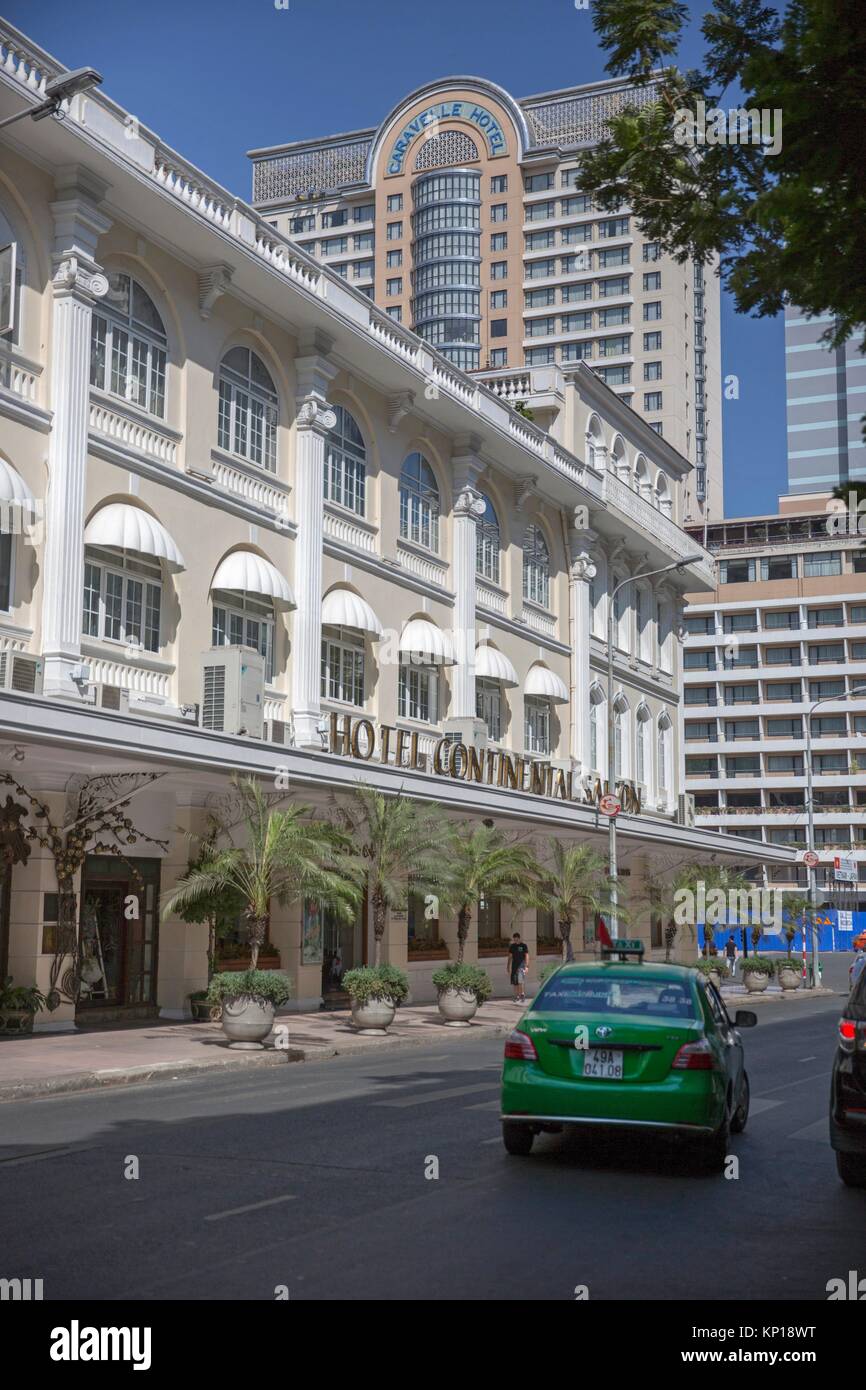 Continental Hotel Caravelle hotel taxi green cab Saigon Ho Chi Minh Ville Vietnam Stock Photo Continental Hotel Caravelle hotel taxi green cab Saigon Ho Chi Minh Ville Vietnam Stock Photo