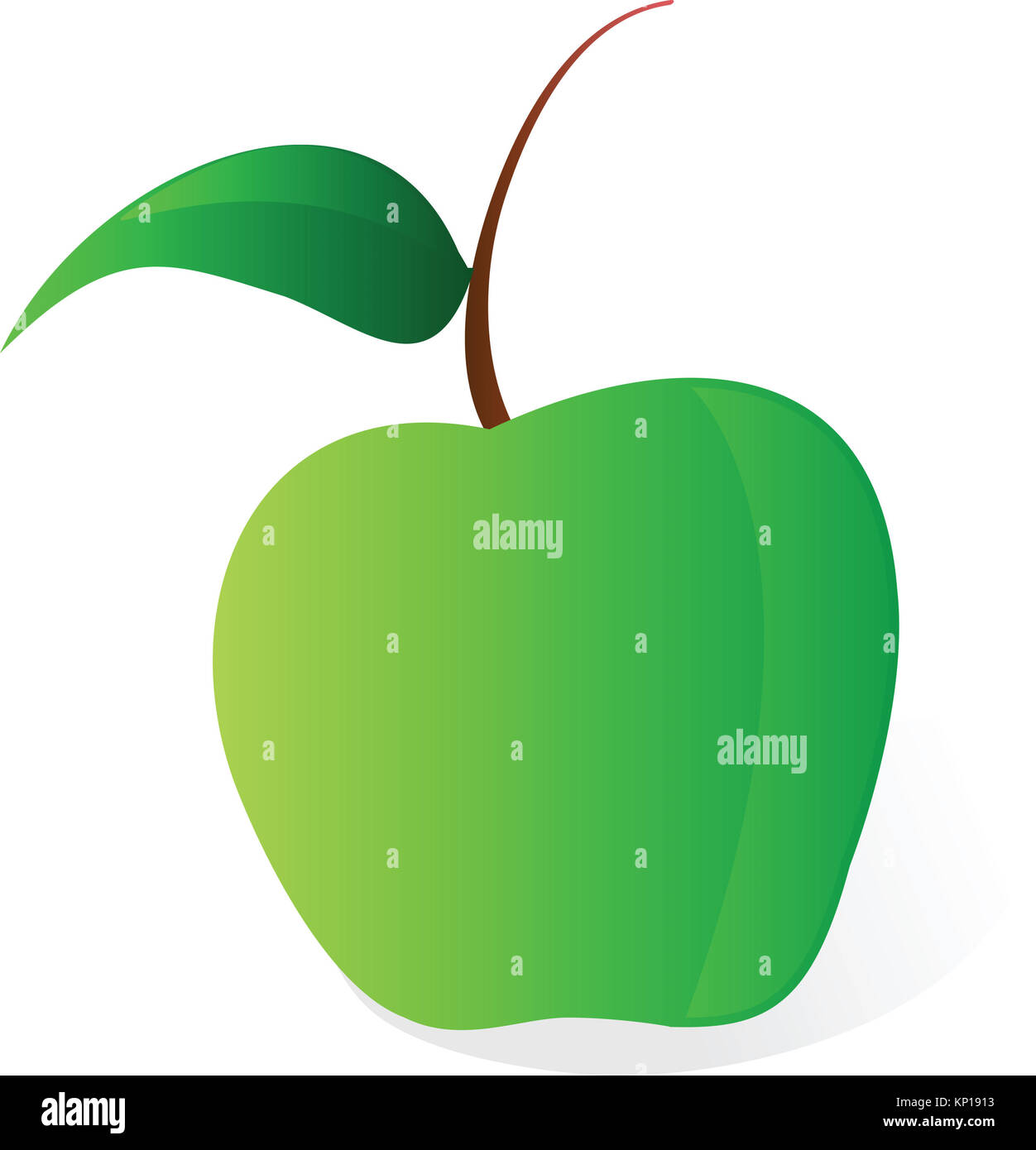 illustration cartoon green apple vector file on white background Stock Photo