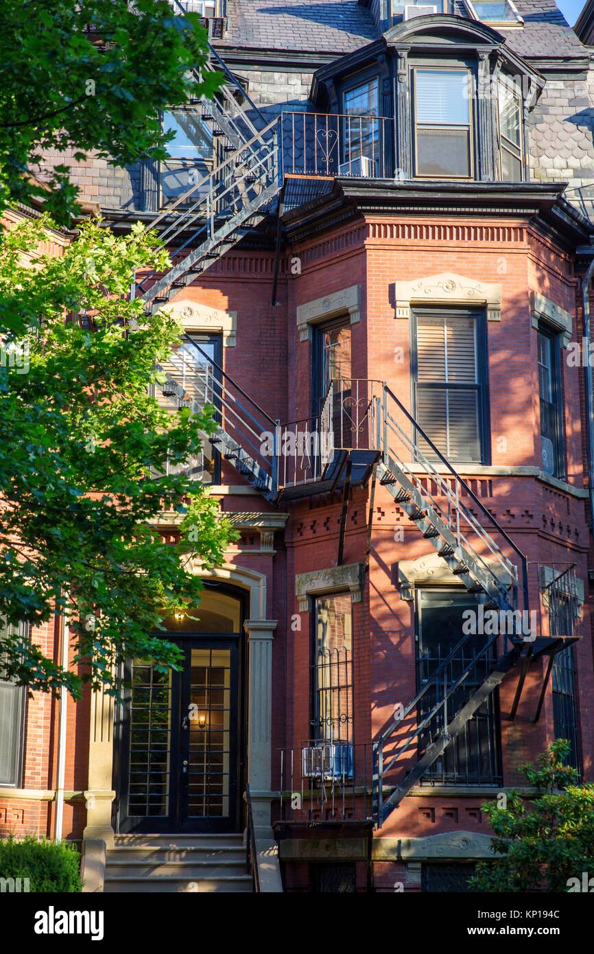 house frontage Beacon street brownstone Boston MA USA Massachussets