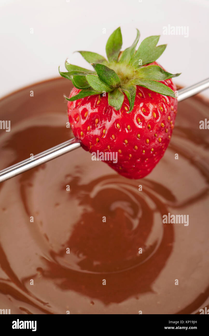 strawberry and melted chocolate Stock Photo Alamy