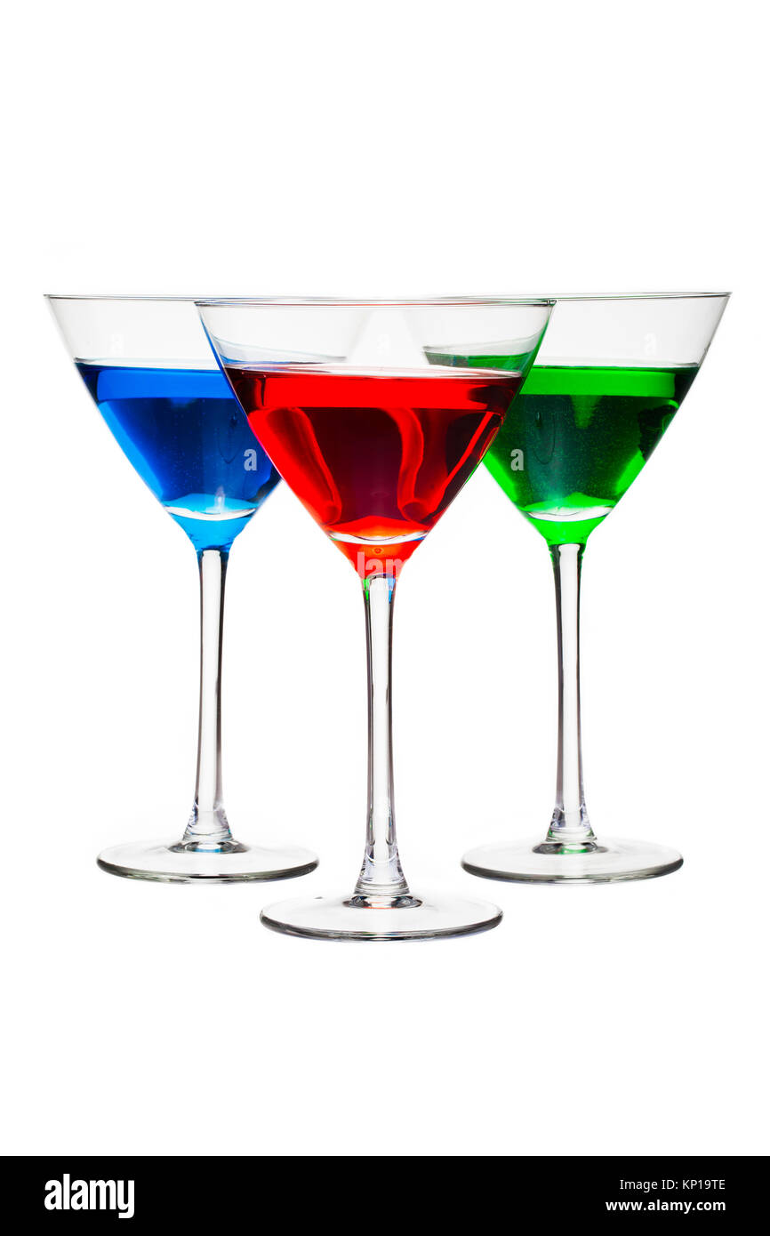 tri colored drinks Stock Photo - Alamy