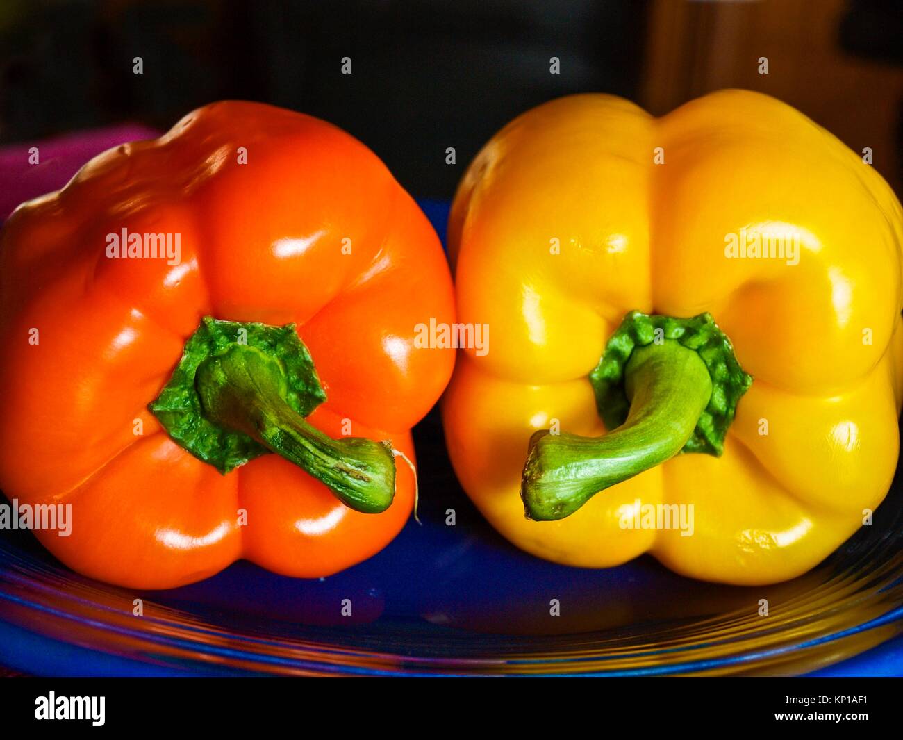 Yellow and orange Bell Peppers Stock Photo Alamy