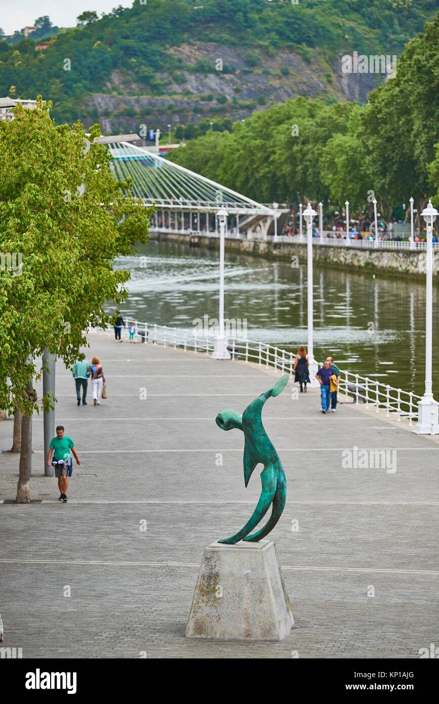 Sculpture by Vazquez Canonico, Bilbao, Biscay, Basque Country, Euskadi, Spain, Europe Stock Photo