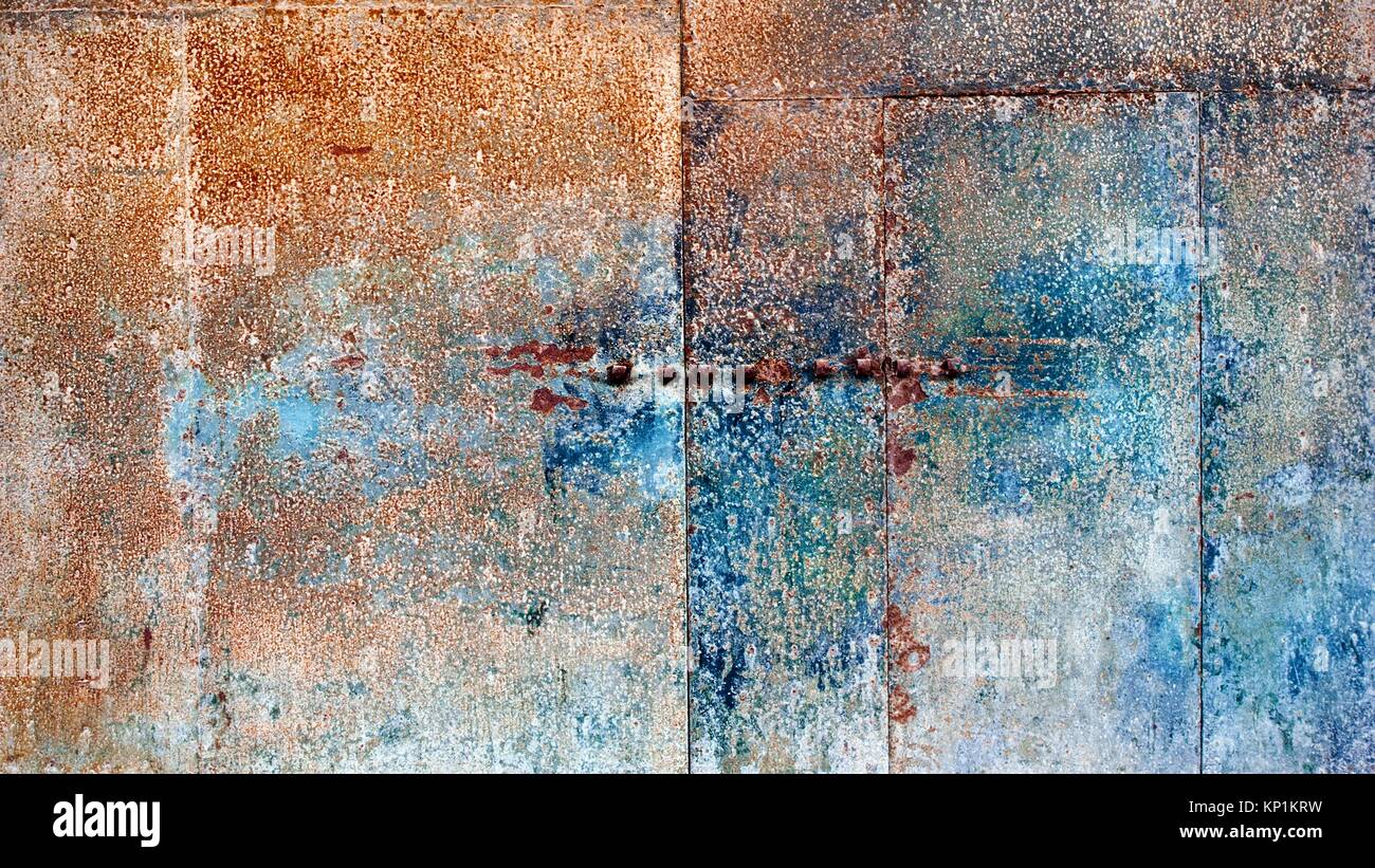 Colorful grunge and rusty metal plate - Background Stock Photo - Alamy