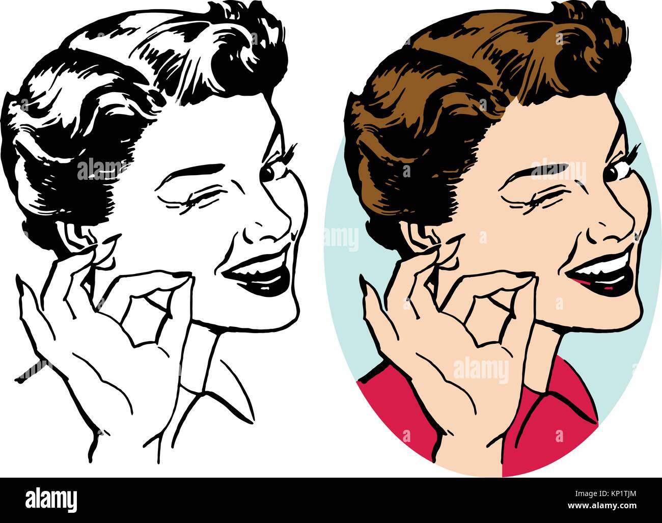 A woman winking and making the okay gesture with her fingers. Stock Vector
