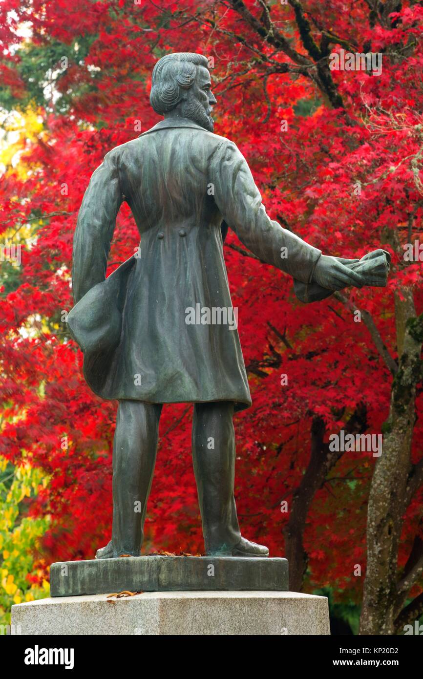 Rev. Jason Lee statue, State Capitol State Park, Salem, Oregon Stock