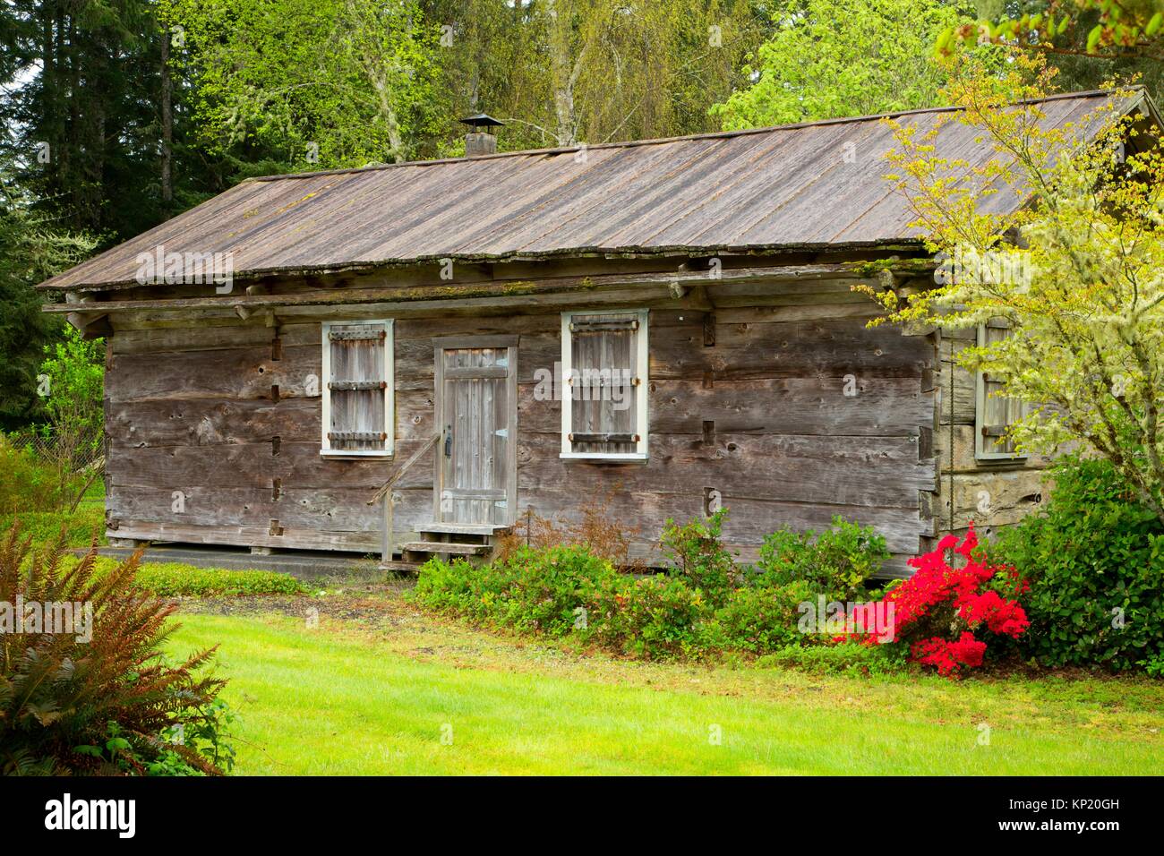 Lindgren House, Cullaby Lake County Park, Clatsop County, Oregon Stock