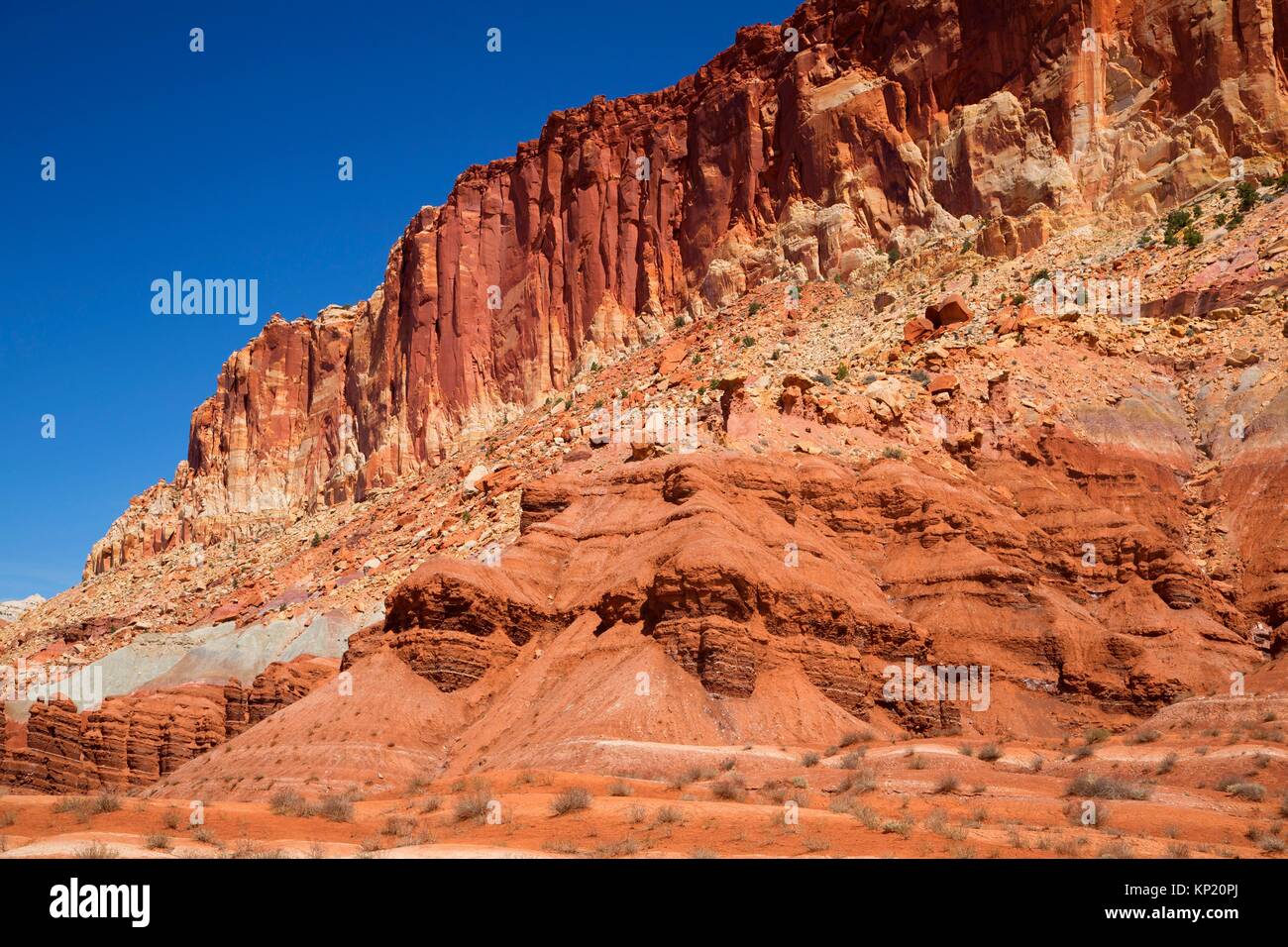 Cliff view from Scenic Drive, Capitol Reef National Park, Utah. Stock Photo