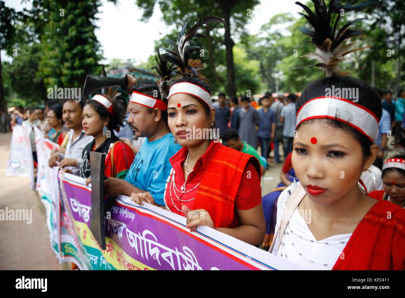 Bangladeshi tribal people are celebrated the World´s Indigenous day in Bangladesh on 9th Aug, 2017, held to celebrate United Nations´ (UN) Stock Photo