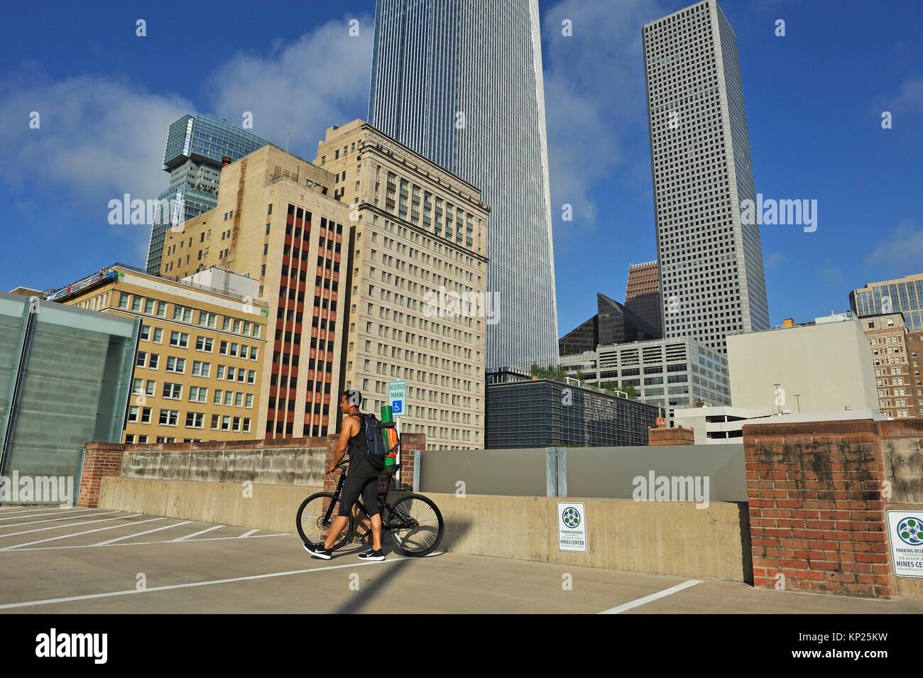 Magnolia Hotel seen from a rooftop, downtown Houston, Texas, United States of America, North America. Stock Photo