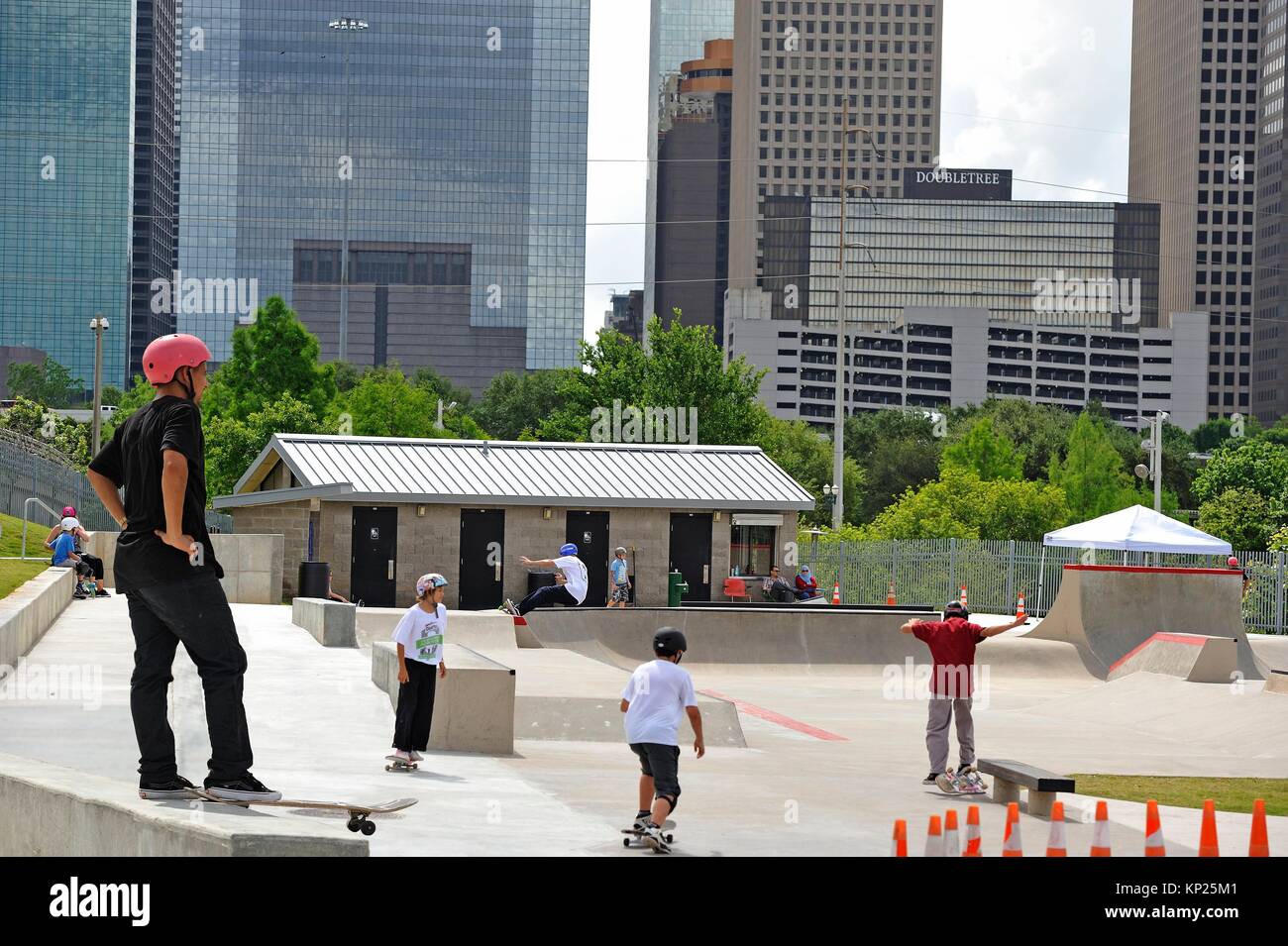 Lee and Joe Jamail Skatepark, Buffalo Bayou Park, Houston, Texas, United  States of America, North America Stock Photo - Alamy