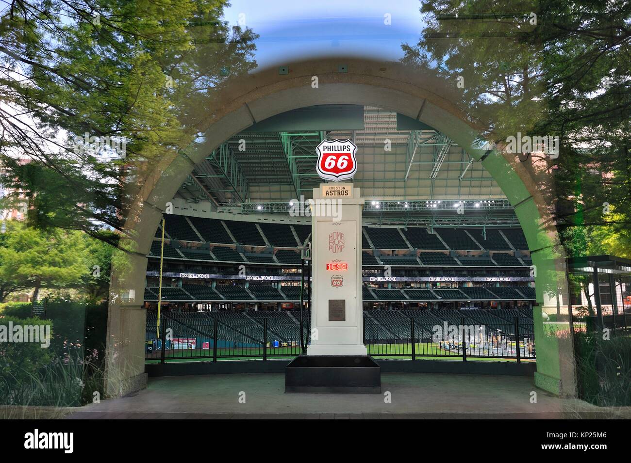 Houston, Texas, USA - February 27, 2022: Minute Maid Park sign on the  building in Houston, Texas, USA. Minute Maid Park is a retractable roof  stadium in downtown Houston. Stock Photo