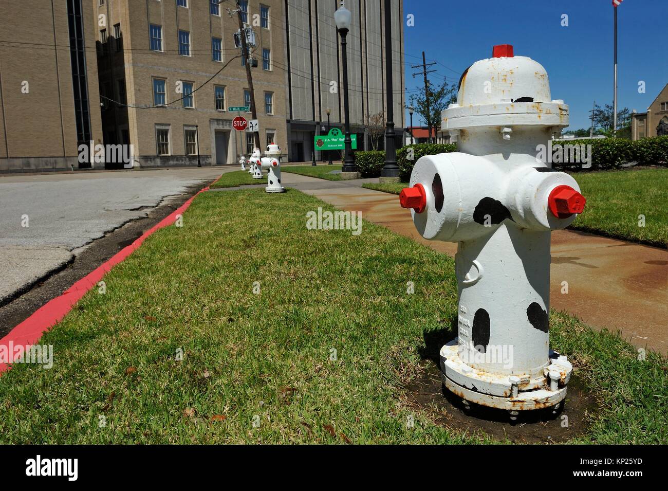 fire hydrants in front of the Fire Museum of Texas, Beaumont, Texas