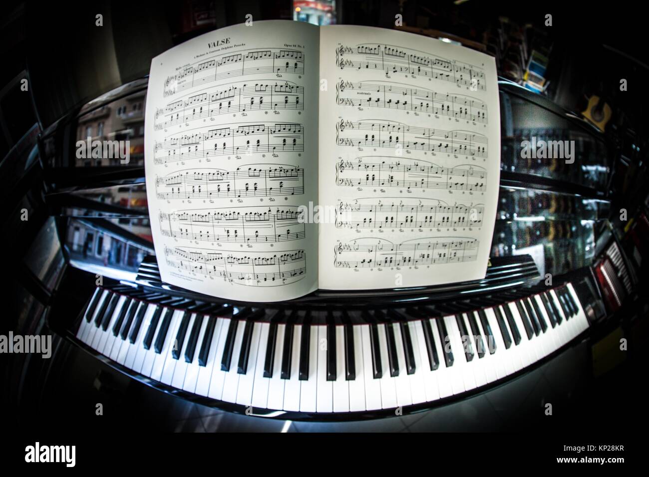 Upright Piano With A Score Stock Photo Alamy