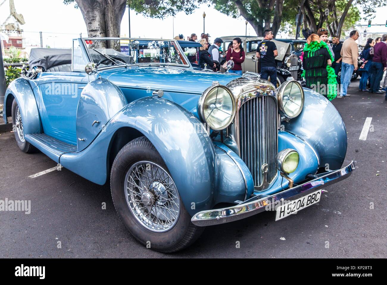 public exhibition of vintage cars in Santa Cruz de Tenerife city Stock