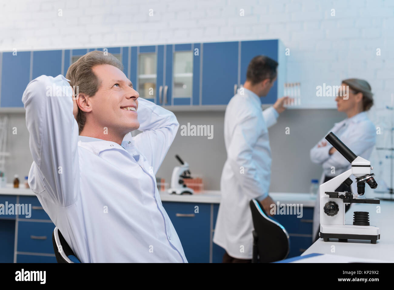 medical workers in laboratory Stock Photo Alamy