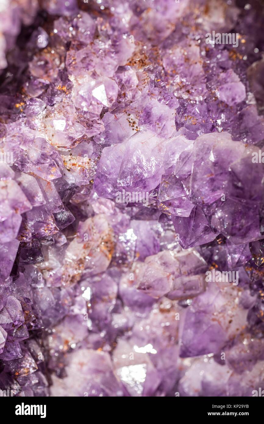 Amethyst cluster Stock Photo