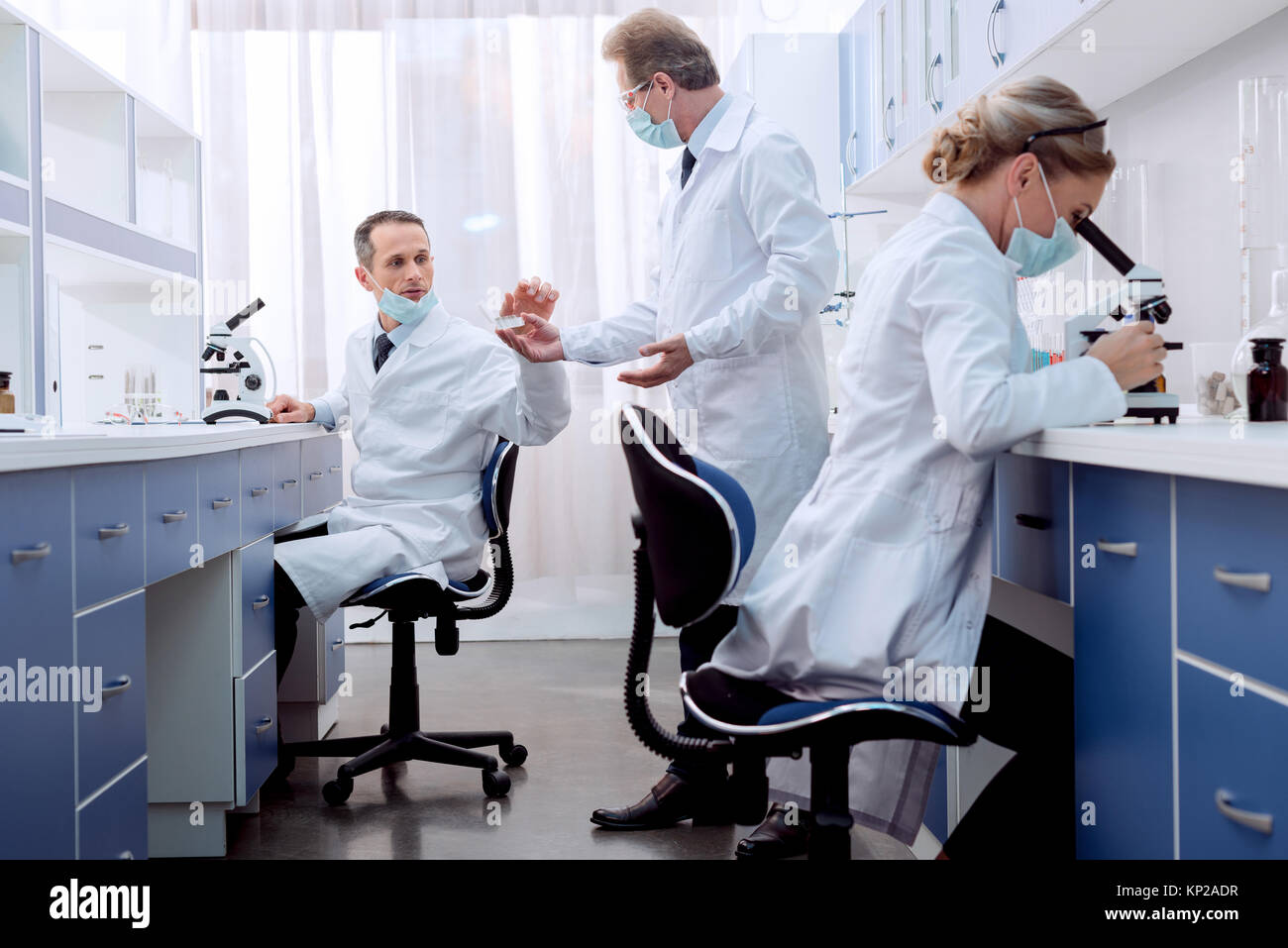 lab technicians working in lab Stock Photo Alamy