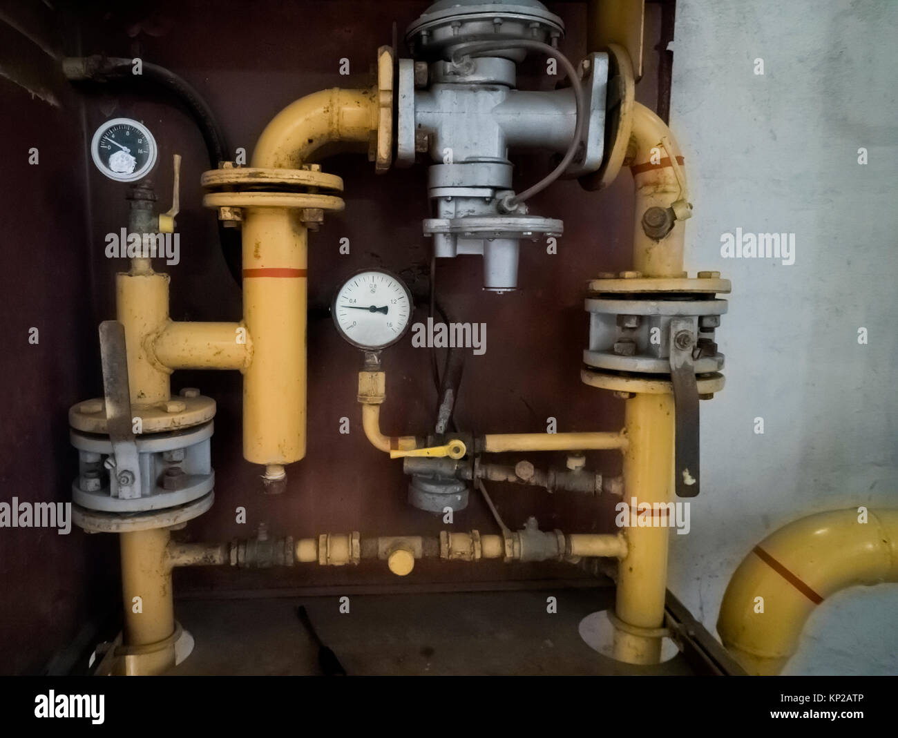 Pressure meters on natural gas pipeline Stock Photo Alamy
